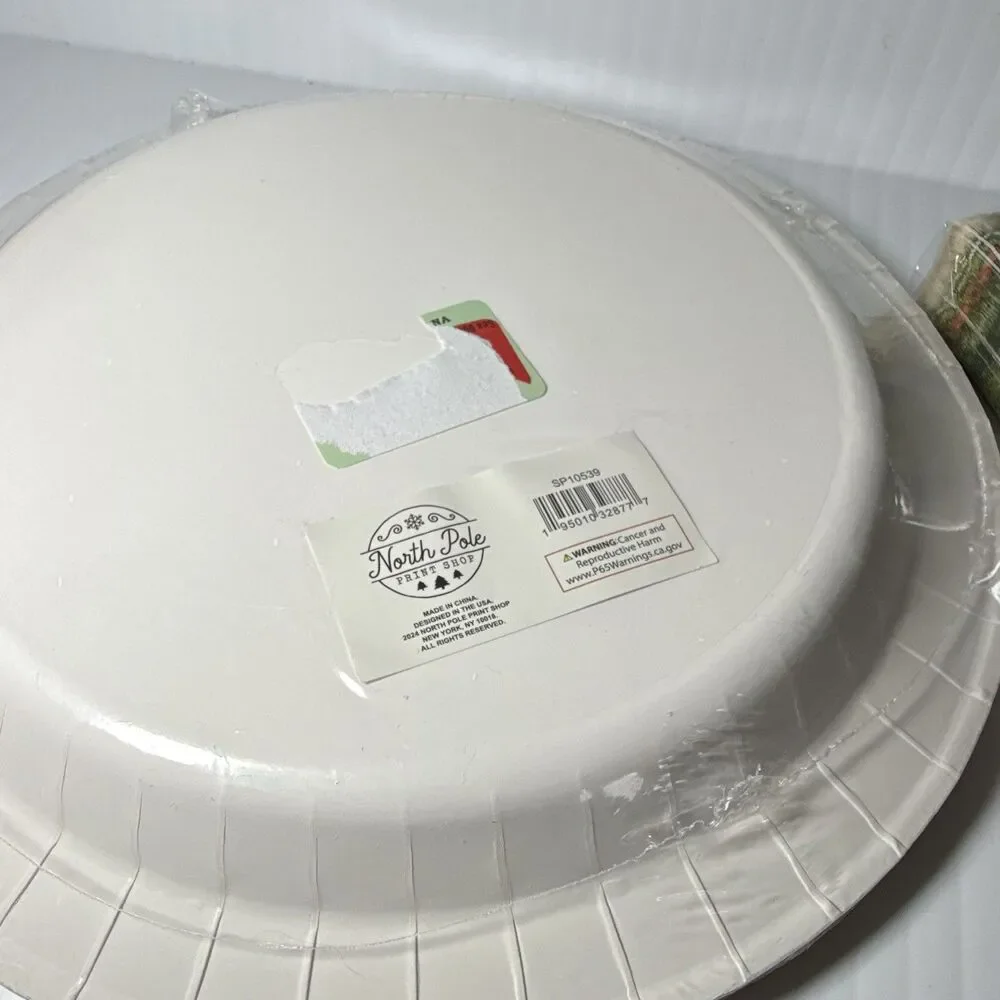 North Pole Print Shop Merry Christmas to You 48ct Paper Plates & Napkins